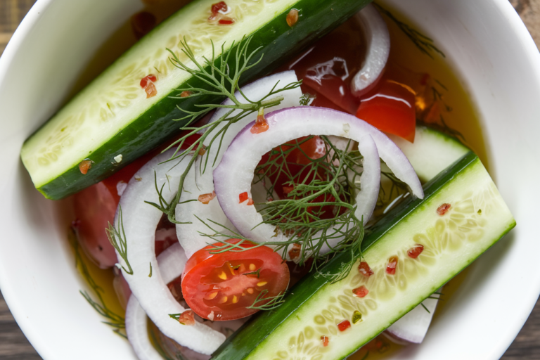 Marinated Cucumbers Onions Tomatoes