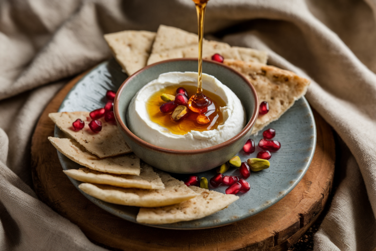 Labneh with Honey & Flatbread