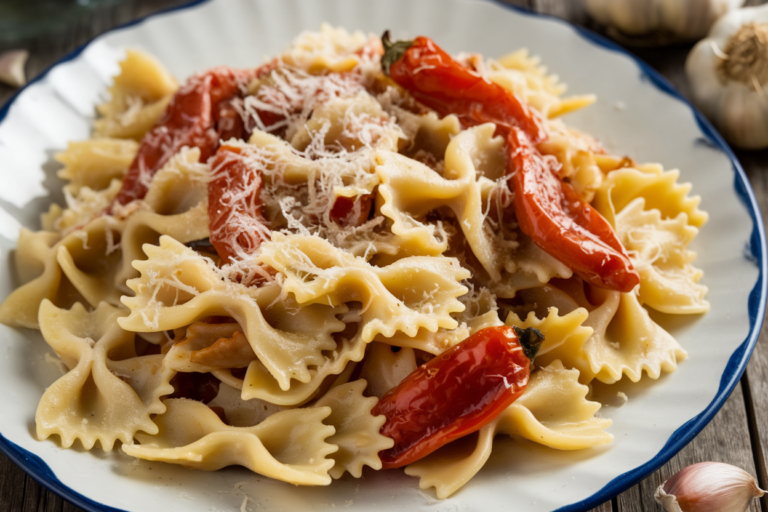 Garlic & Roasted Bell Pepper Farfalle