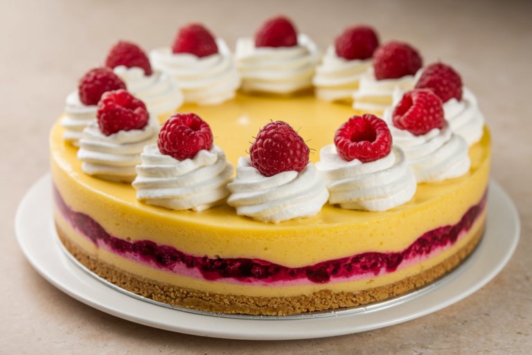Lemon Raspberry Layered Pie