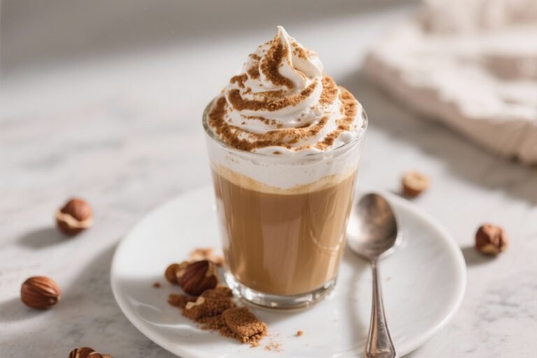 Brown Sugar Hazelnut Whipped Coffee That Tastes Like Dessert… Without the Guilt