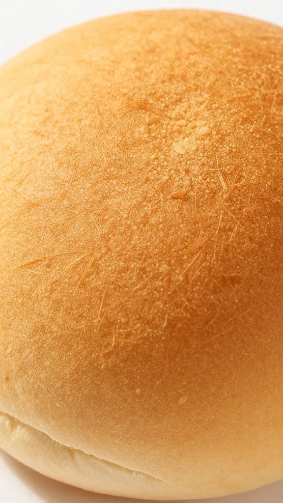 Macro of a single fluffy King’s Hawaiian bun crumb texture