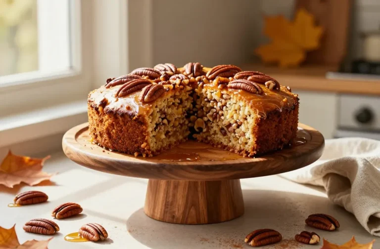 Autumn Pecan Maple Cake: Cozy Autumn Indulgence