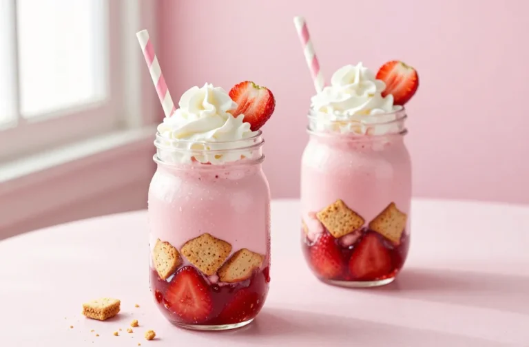 Strawberry Shortcake Milkshake Jars You’Ll Crave