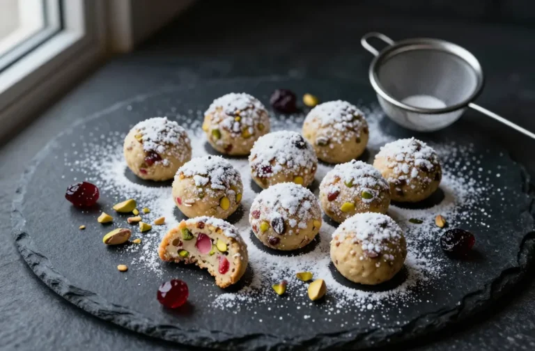 Cherry Pistachio Snowball Cookies That Melt Away