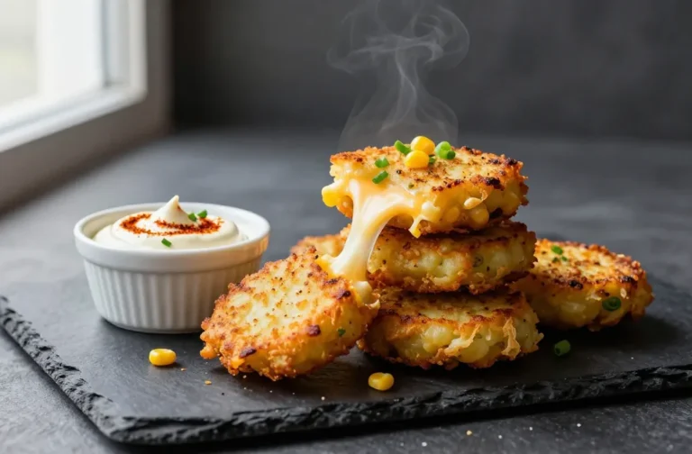 Irresistibly Crispy Cheesy Potato Corn Fritters Recipe