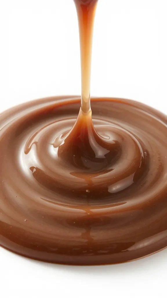 Rich butterscotch syrup, creamy swirl.