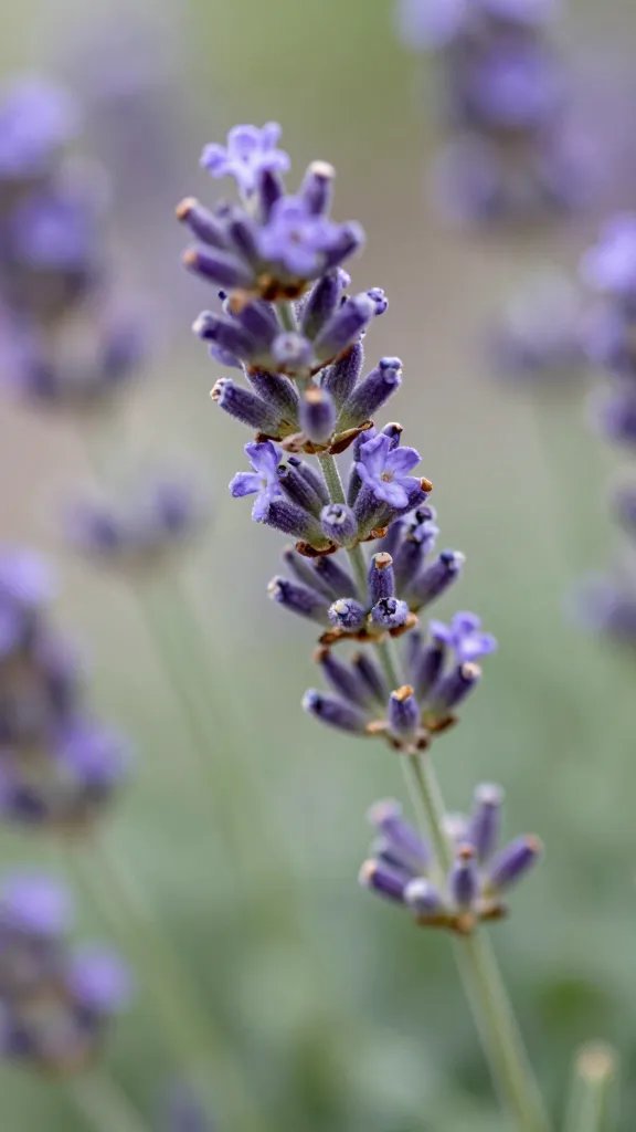Closeup of fresh lavender sprig