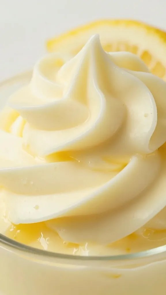 Velvety Lemon Creamade texture, close-up, soft focus.
