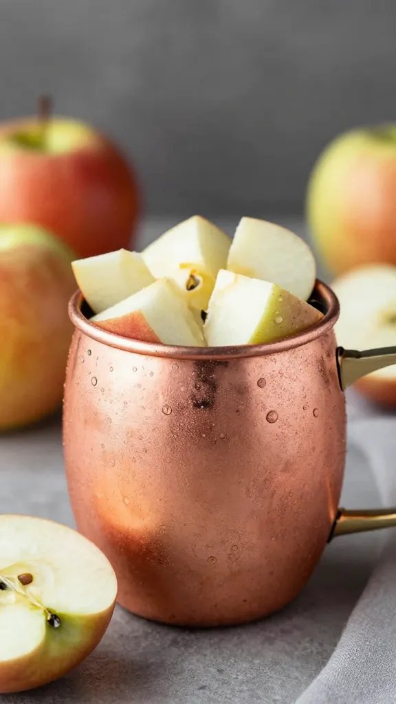 Autumn Apple Mule in copper mug.