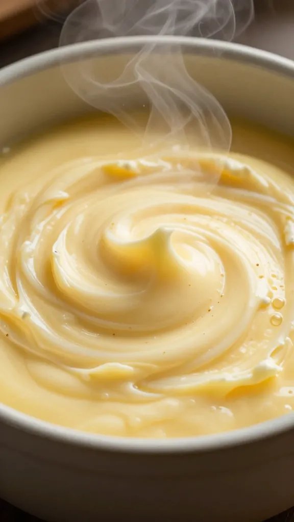 Steaming butterbrew, delicate spice swirl.