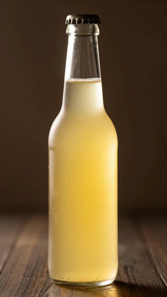 Golden butterbrew liquid, gentle warm glow.