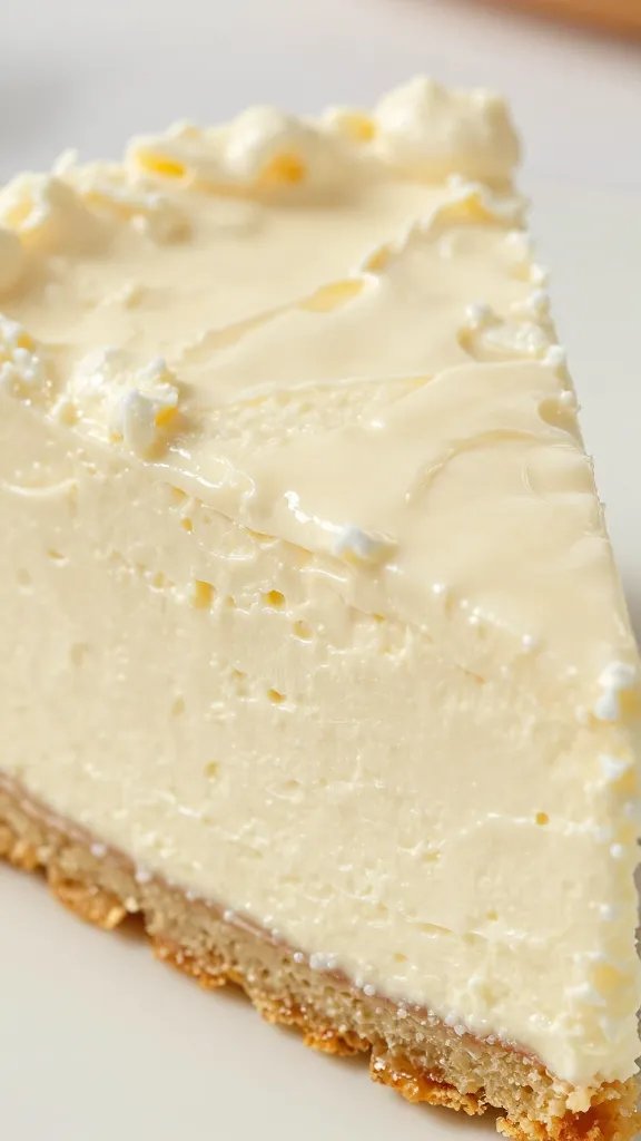 Closeup of moist ricotta cake slice