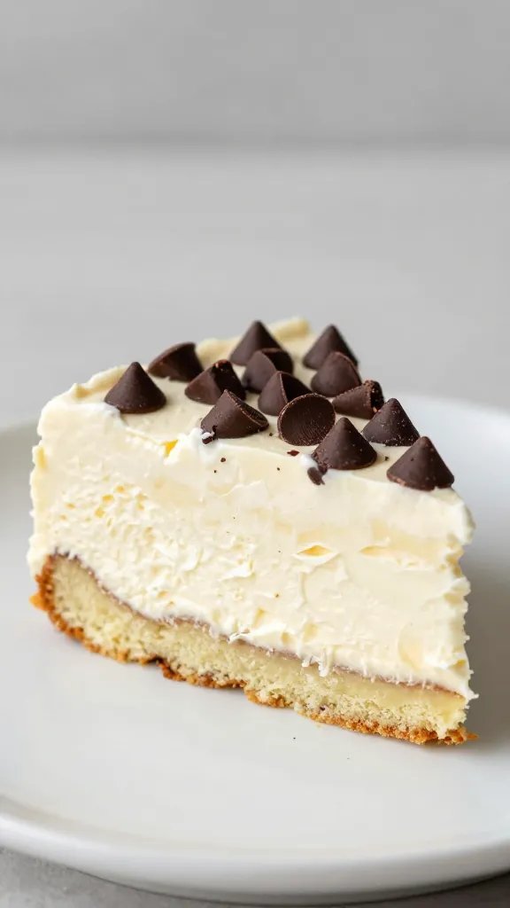 Ricotta cake slice with chocolate chips