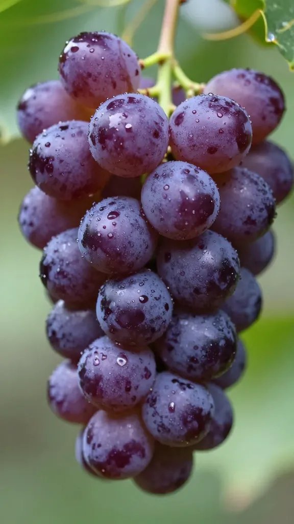 Glistening purple candy grape, perfect coating