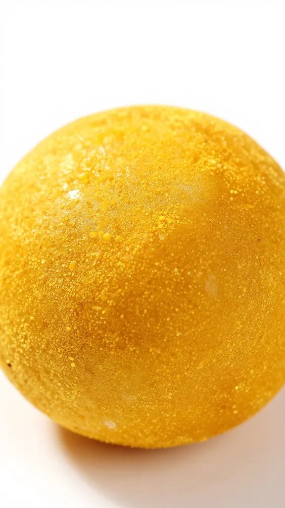 Closeup: single golden besan ladoo