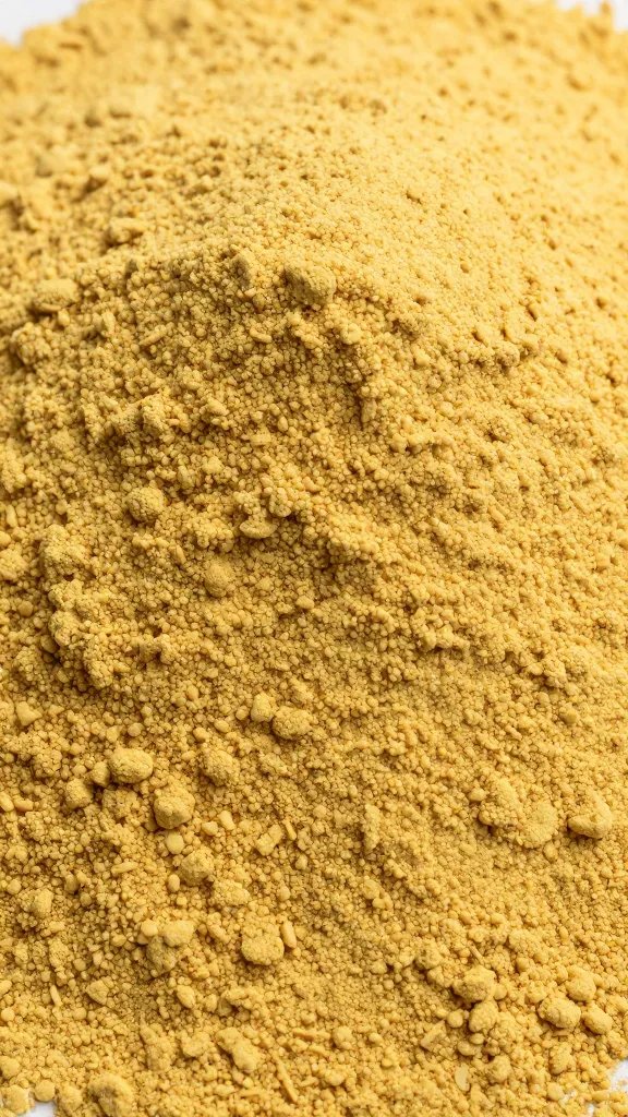 Closeup: finely milled besan flour