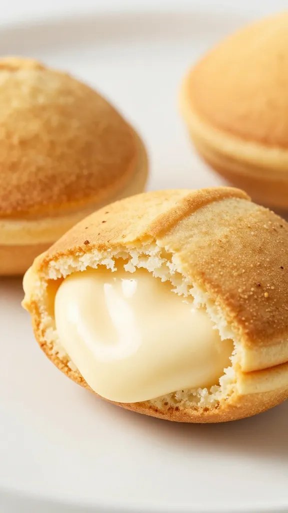 Bitten whoopie pie, creamy filling.