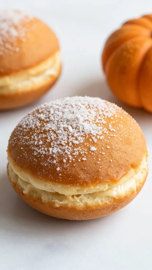Pumpkin spice whoopie pie, dusted top.