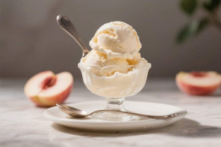 Homemade Creamy Peach Ice Cream That Tastes Like Summer Vacation in a Bowl
